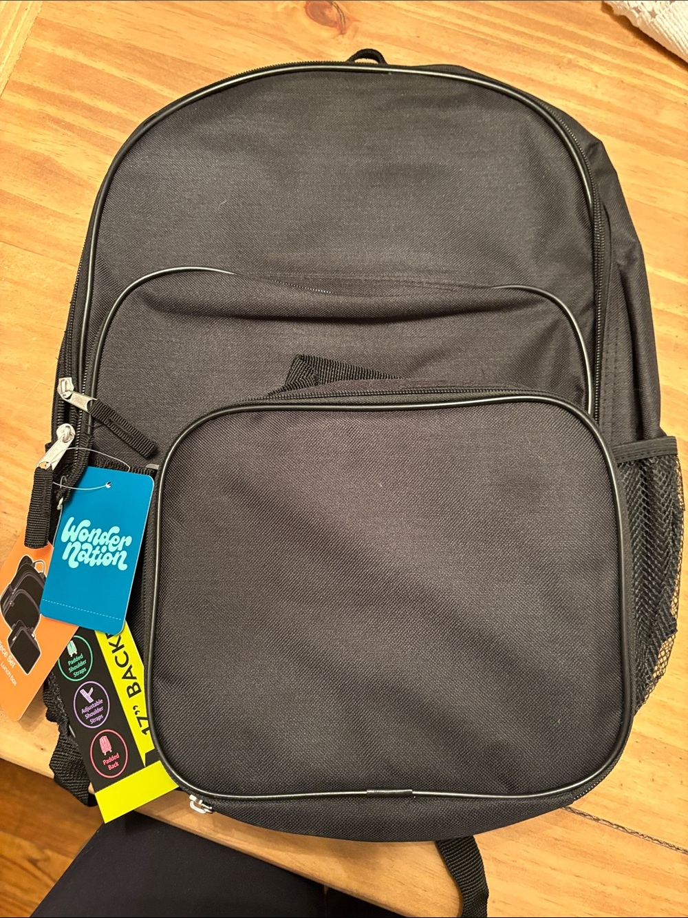 Wonder Nation Black Men's Daypack Backpack